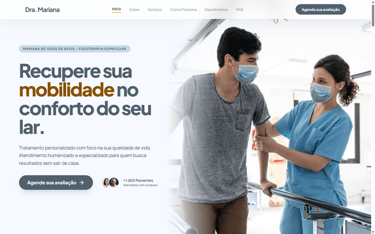 Landing Page de Fisioterapia Domiciliar